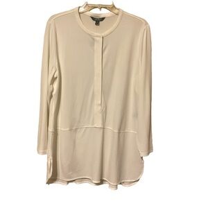 Lauren Ralph Lauren Collarless tunic blouse in ivory cream Women's‎ XL NWT
